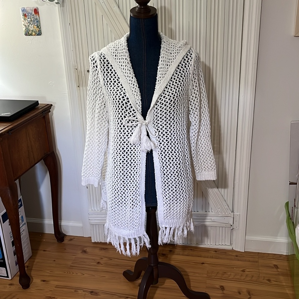 J Jill long sleeve open knit cardigan size large